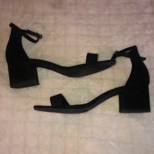 Black suade high heels